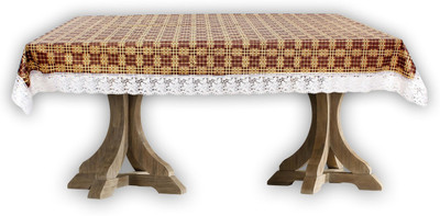 The Furnishing Tree Checkered 12 Seater Table Cover(Brown, PVC)