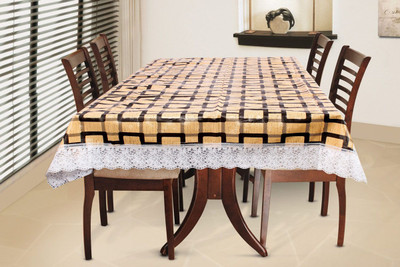 The Furnishing Tree Lattice 4 Seater Table Cover(Beige, PVC)