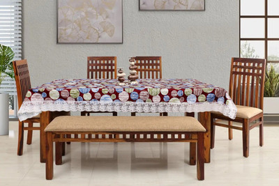 The Furnishing Tree Abstract 6 Seater Table Cover(Multicolor, PVC)