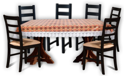 The Furnishing Tree Printed 6 Seater Table Cover(Brown, PVC)