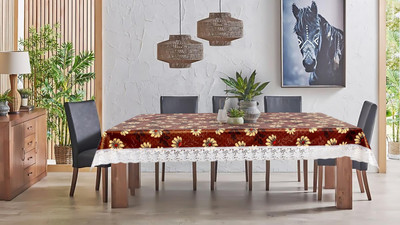 The Furnishing Tree Printed 8 Seater Table Cover(Brick, PVC)