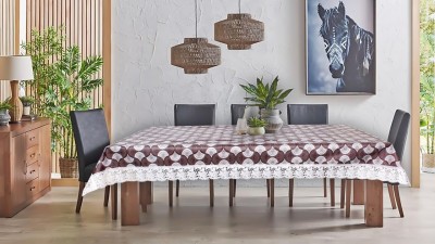 The Furnishing Tree Printed 8 Seater Table Cover(Grey, PVC)