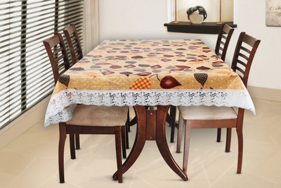 The Furnishing Tree Printed 4 Seater Table Cover(Yellow, PVC)