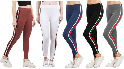 Eazy Trendz Striped Women Multicolor Tights
