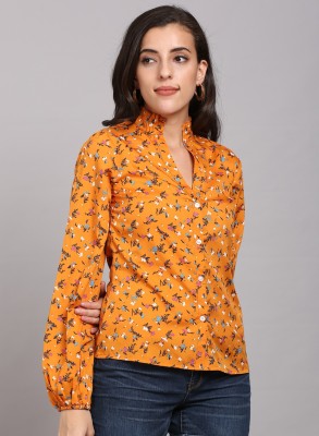 PRETTY LOVING THING Casual Full Sleeve Floral Print Women Yellow Top