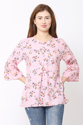 J R FASHION Casual Flared Sleeve Printed Women Multicolor Top