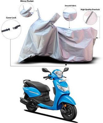 ANTHUB Waterproof Two Wheeler Cover for Hero(Pleasure+ 110, Silver)