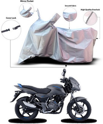 ANTHUB Waterproof Two Wheeler Cover for Bajaj(Pulsar 125, Silver)