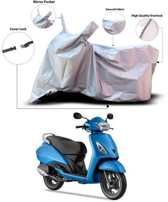 ANTHUB Waterproof Two Wheeler Cover for TVS(Jupiter, Silver)