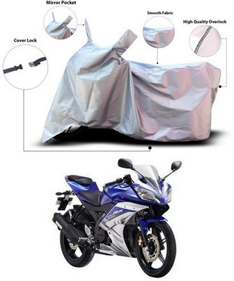ANTHUB Waterproof Two Wheeler Cover for Yamaha(YZF R15 S, Silver)