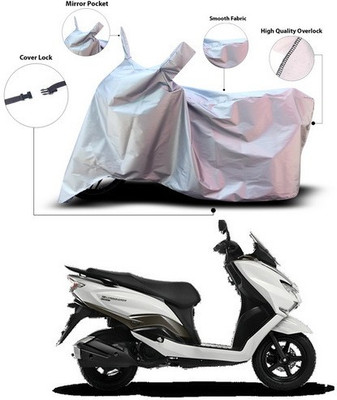 ANTHUB Waterproof Two Wheeler Cover for Suzuki(Burgman Street, Silver)
