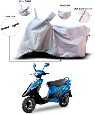 ANTHUB Waterproof Two Wheeler Cover for TVS(Scooty Pep+, Silver)