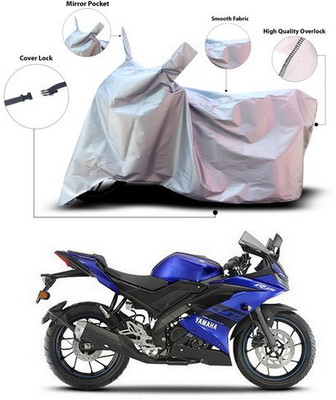 ANTHUB Waterproof Two Wheeler Cover for Yamaha(YZF R15 S, Silver)