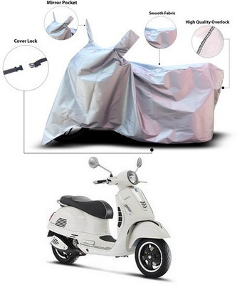 ANTHUB Waterproof Two Wheeler Cover for Vespa(Vespa, Silver)