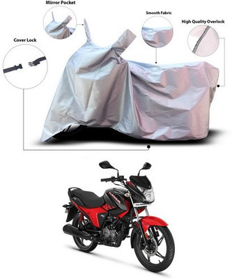 ANTHUB Waterproof Two Wheeler Cover for Hero(Glamour, Silver)