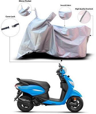 ANTHUB Waterproof Two Wheeler Cover for Hero(Pleasure+ 110, Silver)