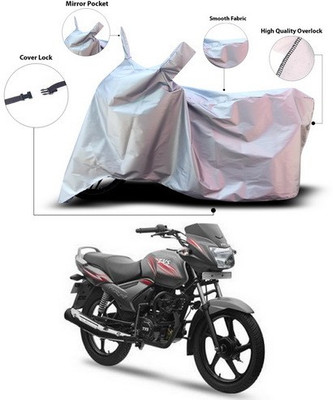 ANTHUB Waterproof Two Wheeler Cover for TVS(Star City Plus, Silver)