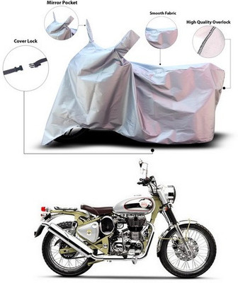 ANTHUB Waterproof Two Wheeler Cover for Royal Enfield(Bullet Trials 500, Silver)