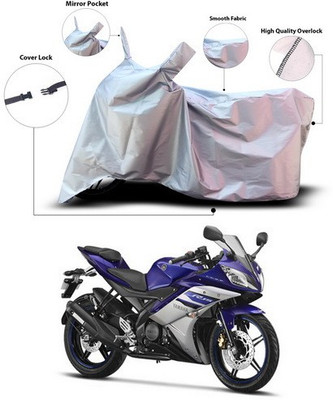 ANTHUB Waterproof Two Wheeler Cover for Yamaha(YZF R15 Ver 2.0, Silver)