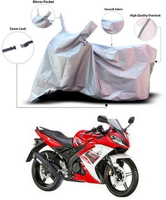 ANTHUB Waterproof Two Wheeler Cover for Yamaha(YZF R15 S, Silver)