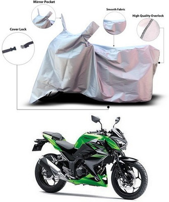 ANTHUB Waterproof Two Wheeler Cover for Kawasaki(Silver)