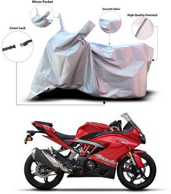 ANTHUB Waterproof Two Wheeler Cover for TVS(Apache RR 310, Silver)