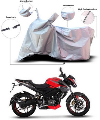 ANTHUB Waterproof Two Wheeler Cover for Bajaj(Pulsar 200 NS DTS-i, Silver)