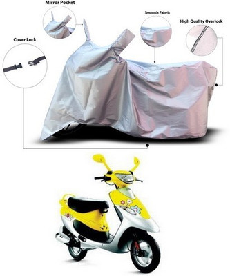 ANTHUB Waterproof Two Wheeler Cover for TVS(Scooty Pep+, Silver)