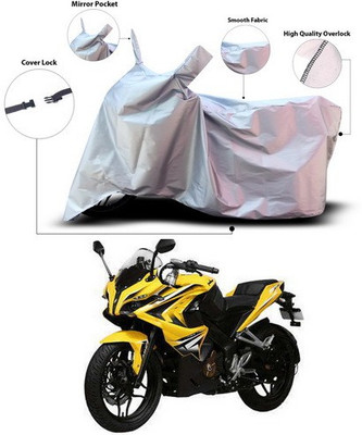 ANTHUB Waterproof Two Wheeler Cover for Bajaj(Pulsar 200 NS DTS-i, Silver)