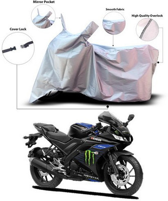 ANTHUB Waterproof Two Wheeler Cover for Yamaha(YZF R15 S, Silver)