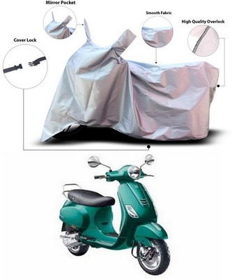 ANTHUB Waterproof Two Wheeler Cover for Vespa(Vespa, Silver)