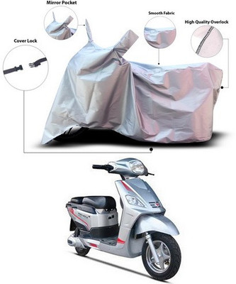 ANTHUB Waterproof Two Wheeler Cover for Hero(Electric NYX e5, Silver)
