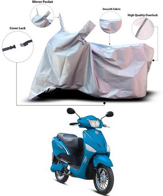 ANTHUB Waterproof Two Wheeler Cover for Hero(Electric Optima, Silver)