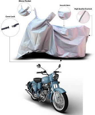 ANTHUB Waterproof Two Wheeler Cover for Royal Enfield(Bullet 350, Silver)