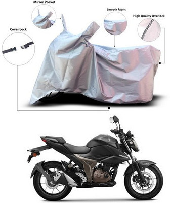 ANTHUB Waterproof Two Wheeler Cover for Suzuki(Gixxer 250, Silver)