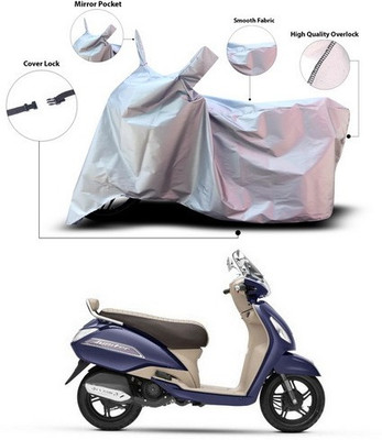 ANTHUB Waterproof Two Wheeler Cover for TVS(Jupiter, Silver)