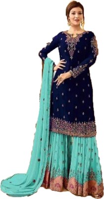 W ETHNIC Georgette Embroidered Salwar Suit Material