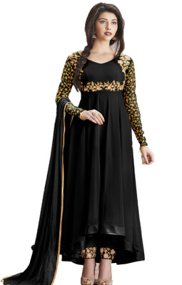 W ETHNIC Georgette Embroidered Kurta & Sharara Fabric