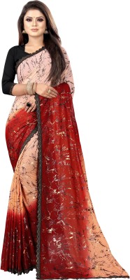 fashion Day Self Design Bollywood Georgette Saree(Orange)