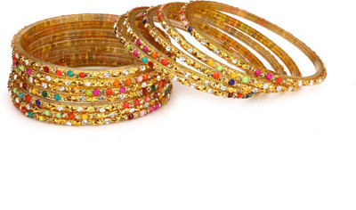 1st Time Stone Crystal Bangle Set(Pack of 12)