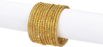 1st Time Glass Beads, Crystal Enamel Bangle Set(Pack of 12)