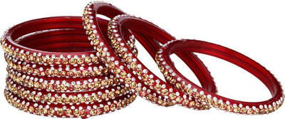 1st Time Glass Crystal Bangle Set(Pack of 8)