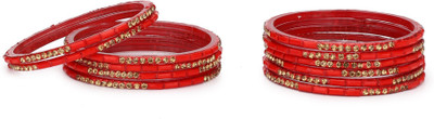 AFAST Glass Beads, Crystal Enamel Bangle Set(Pack of 10)