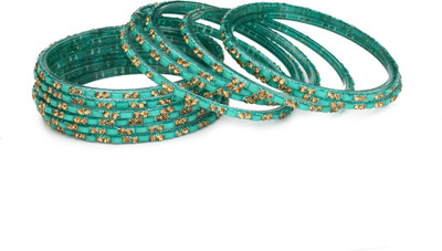 AFAST Glass Beads, Crystal Enamel Bangle Set(Pack of 10)