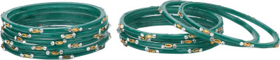 AFAST Glass Beads, Crystal Enamel Bangle Set(Pack of 10)