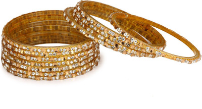 1st Time Glass Crystal Bangle Set(Pack of 12)