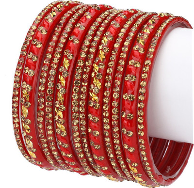 Somil Glass Beads, Crystal Bangle Set(Pack of 24)