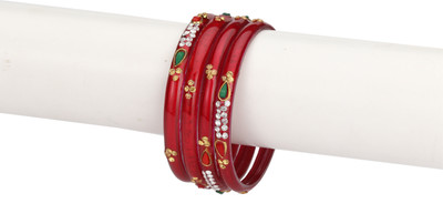 AFAST Glass Beads, Crystal Enamel Bangle Set(Pack of 4)