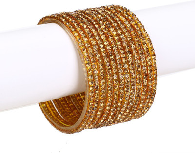 1st Time Glass Crystal Bangle Set(Pack of 12)