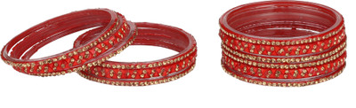 AFAST Glass Beads, Crystal Enamel Bangle Set(Pack of 10)